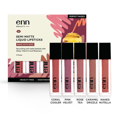 Semi Matte Liquid Lipsticks - Perfect Nudes